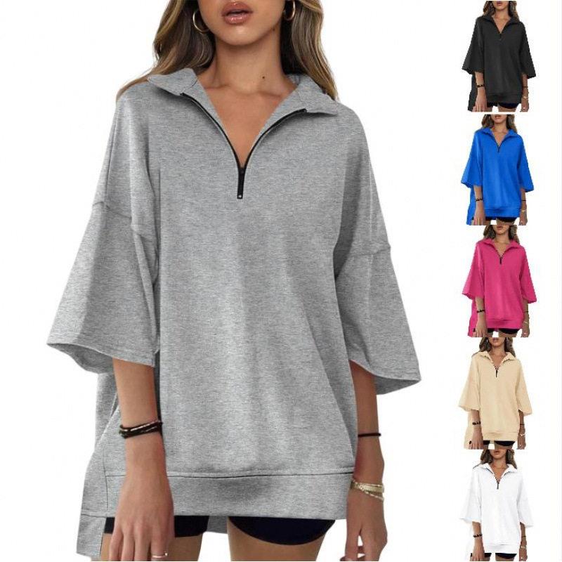 Streetwear Brand Collection - بلوزة نسائية طويلة بياقة على شكل