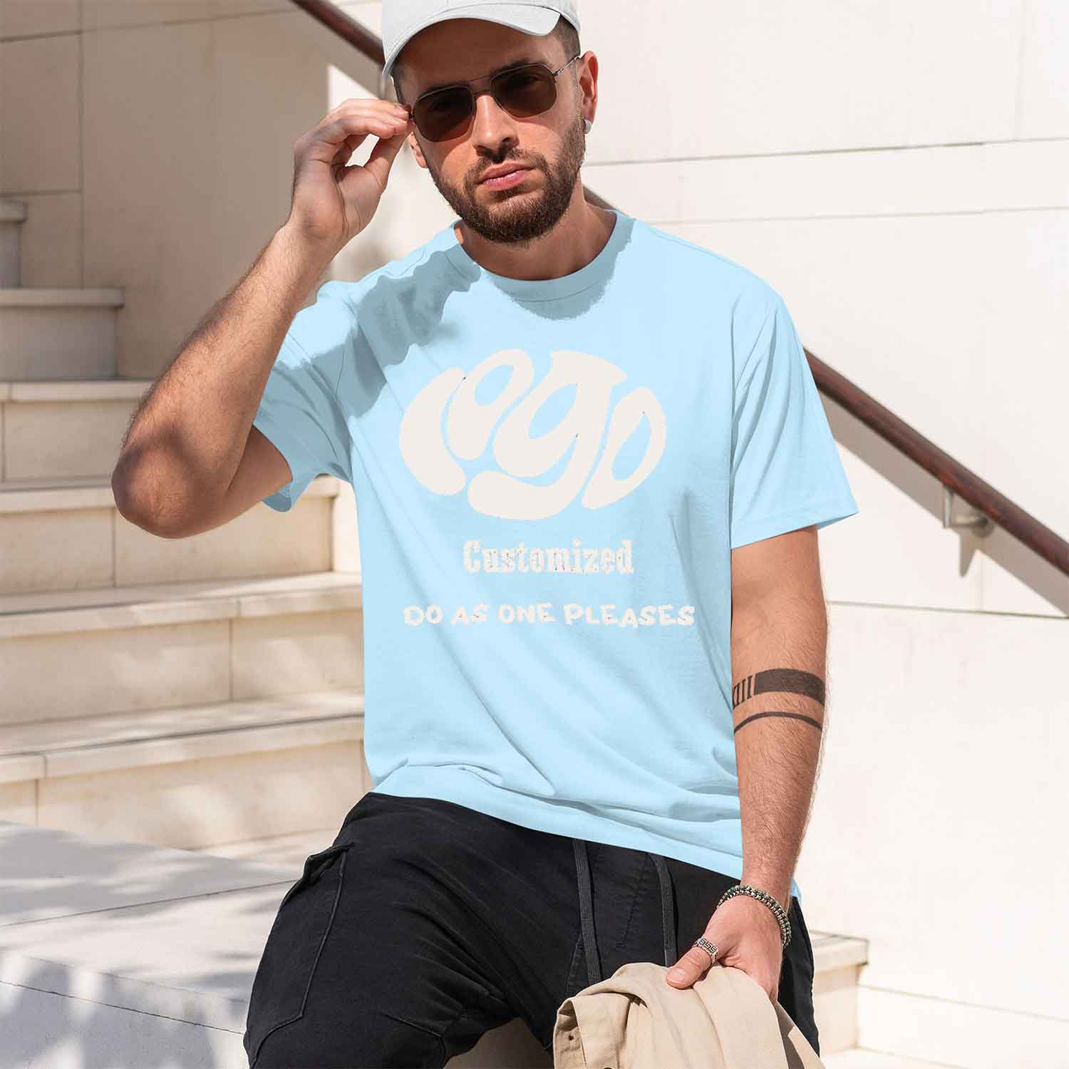 تي شيرت رجالي مخصص بشعار مطبوع - مراجعة Streetwear Brand Model وسعره