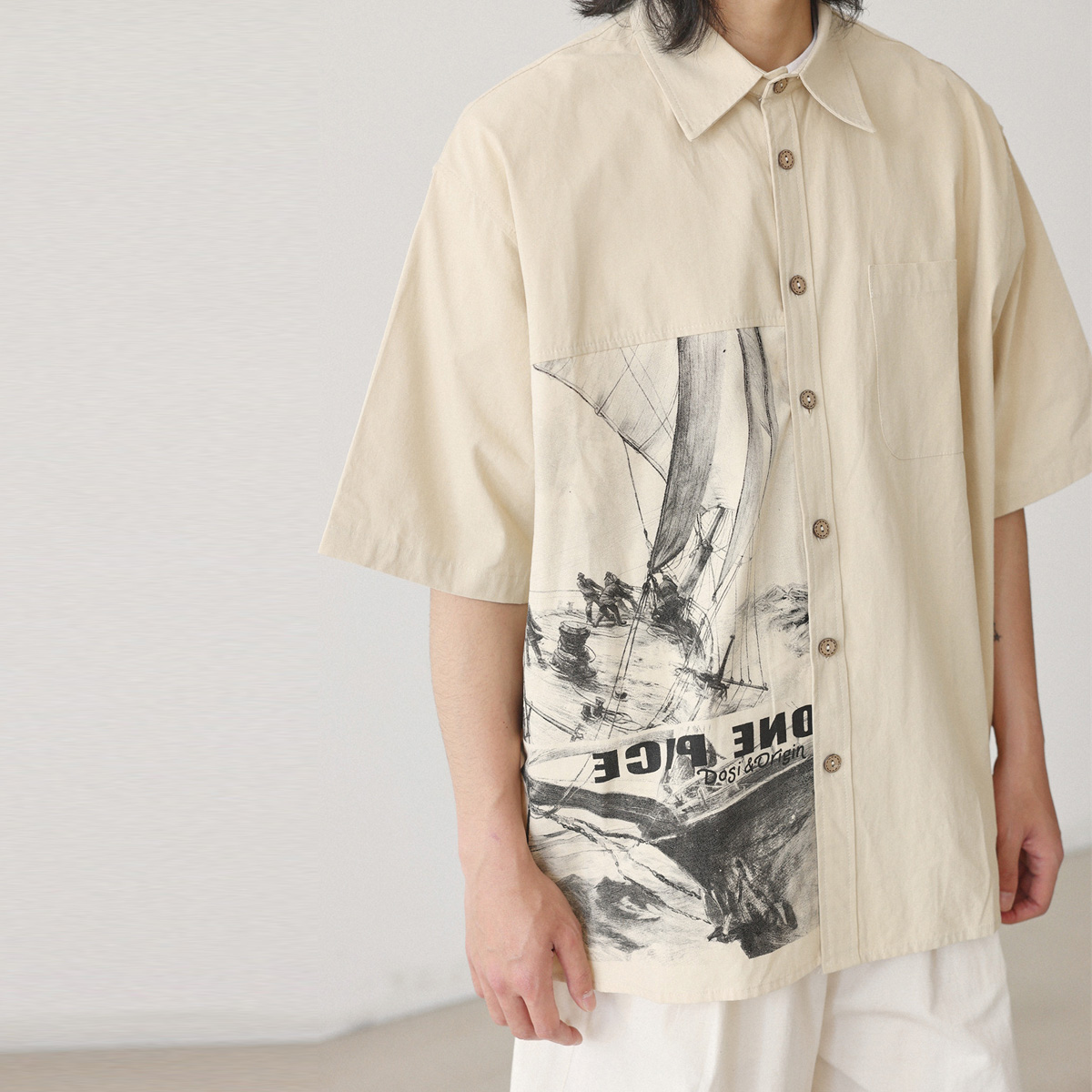 قمصان رجالية يابانية عصرية بطب - مراجعة Japanese Brand Streetwear Vintage وسعره