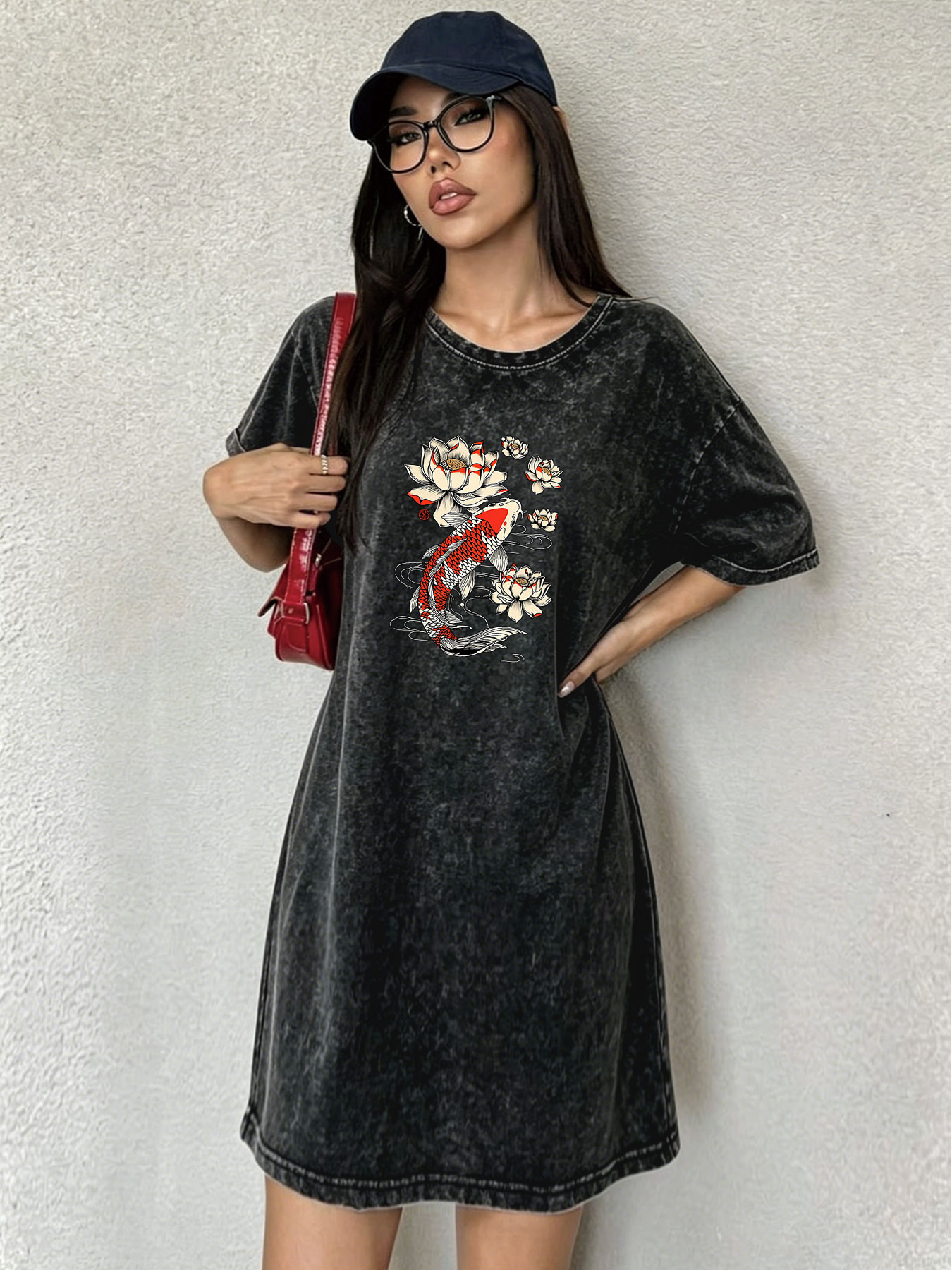 فستان تي شيرت نسائي بتصميم عتي - مراجعة Japanese Brand Streetwear Vintage وسعره